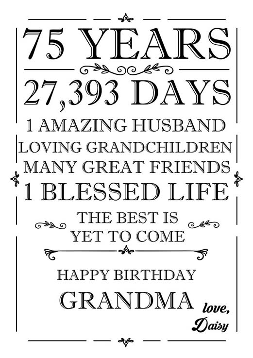 75th birthday best sale gifts for grandma